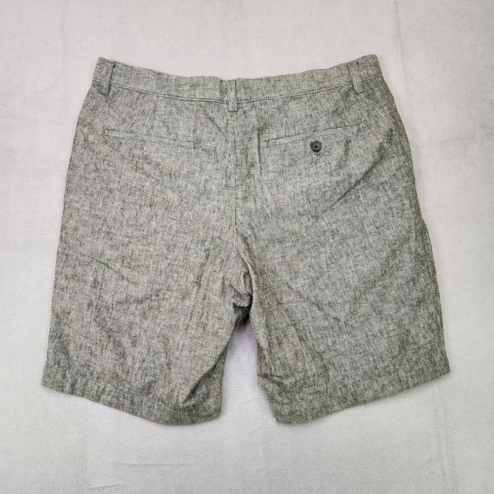 Banana Republic Linen Blend Aiden Shorts Men's 34 Gray‎ Chino Casual Preppy 10